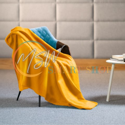 Koc polarowy 130x150 cm TEESA - żółty Koc polarowy 130x150 cm TEESA - żółty