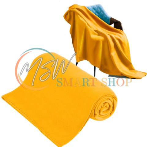 Koc polarowy 130x150 cm TEESA - żółty Koc polarowy 130x150 cm TEESA - żółty