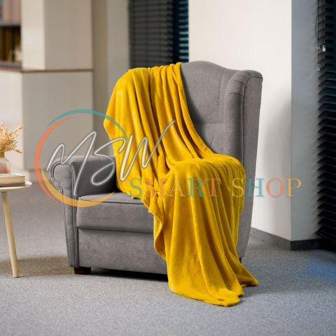 Koc polarowy 150x200 cm TEESA - żółty Koc polarowy 150x200 cm TEESA - żółty