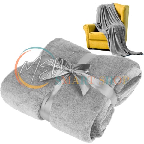 Koc polarowy 200x220 cm TEESA - szary Koc polarowy 200x220 cm TEESA - szary