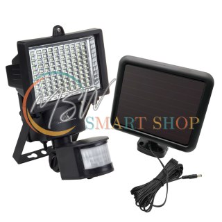 Solarny naświetlacz LED z czujnikiem ruchu Maclean Energy IP44, 6W, 360lm, 6000K zimna biała, akumulator Li-ion 2400 mAh, 5,5V D