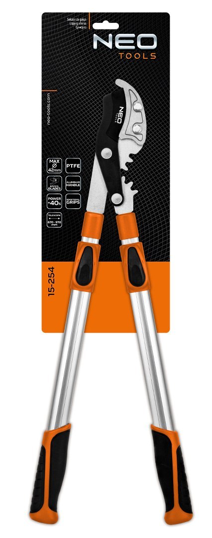Kowadełkowy sekator do gałęzi 670 mm, zakres do 42 mm, przekładnia zwiększajaca siłe nacisku o 40%, Kowadełkowy sekator do gałęzi 670 mm, zakres do 42 mm, przekładnia zwiększajaca siłe nacisku o 40%,