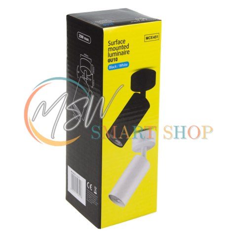 Lampa ścienno-sufitowa Maclean, punktowa, ruchoma, aluminiowa, 1xGU10, 55x100mm, kolor czarny mat, MCE451 B Lampa ścienno-sufitowa Maclean, punktowa, ruchoma, aluminiowa, 1xGU10, 55x100mm, kolor czarny mat, MCE451 B