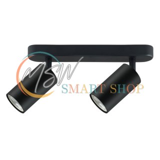 Lampa ścienno-sufitowa Maclean, punktowa, ruchoma, aluminiowa, 2xGU10, 55x100mm, kolor czarny mat, MCE452 B