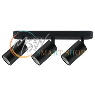 Lampa ścienno-sufitowa Maclean, punktowa, ruchoma, aluminiowa, 3xGU10, 55x100mm, kolor czarny mat, MCE453 B