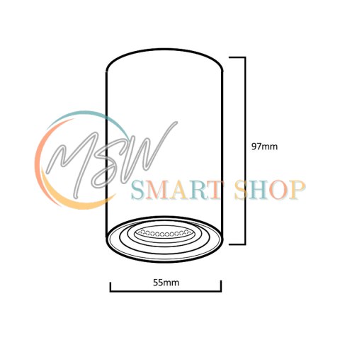 Oprawa natynkowa / tuba Maclean, punktowa, okrągła, aluminiowa, GU10, 55x100mm, kolor biały/złoty, MCE458 W/G Oprawa natynkowa / tuba Maclean, punktowa, okrągła, aluminiowa, GU10, 55x100mm, kolor biały/złoty, MCE458 W/G