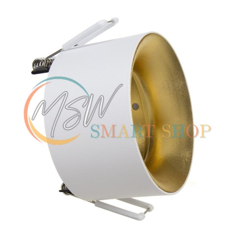 Oprawa podtynkowa / tuba Maclean, punktowa, okrągła, aluminiowa, GU5.3, 70x40mm, kolor biały/złoty, MCE457 W/G Oprawa podtynkowa / tuba Maclean, punktowa, okrągła, aluminiowa, GU5.3, 70x40mm, kolor biały/złoty, MCE457 W/G