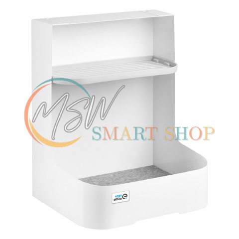 Pojemnik podbiurkowy / organizer z półką na akcesoria Ergo Office, biały, max. 5kg, ER-442
