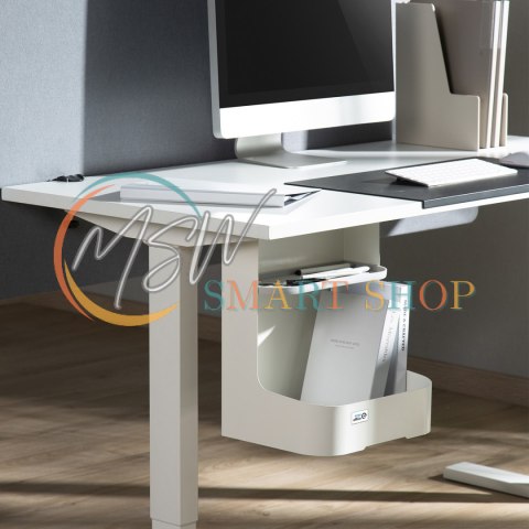 Pojemnik podbiurkowy / organizer z półką na akcesoria Ergo Office, biały, max. 5kg, ER-442