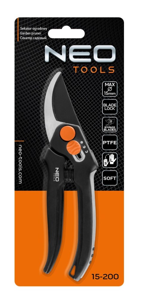 Sekator by-pass 185 mm, zakres do 15 mm, regulowany rozstaw Sekator by-pass 185 mm, zakres do 15 mm, regulowany rozstaw