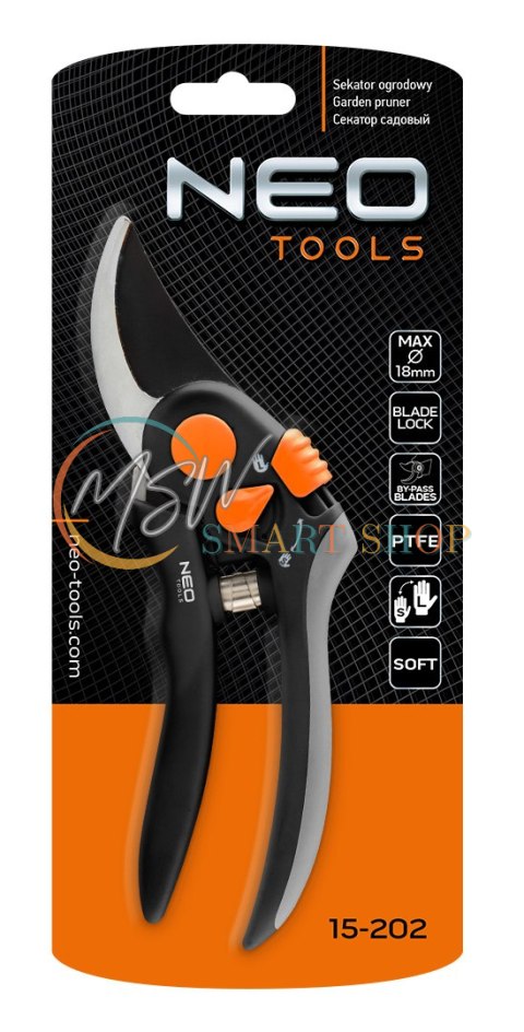 Sekator by-pass 200 mm, zakres do 18 mm, regulowany rozstaw Sekator by-pass 200 mm, zakres do 18 mm, regulowany rozstaw