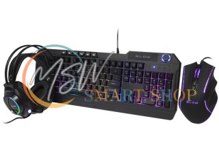 84-218# Klawiatura+mysz blow z podświetleniem led cybergod słuchawki