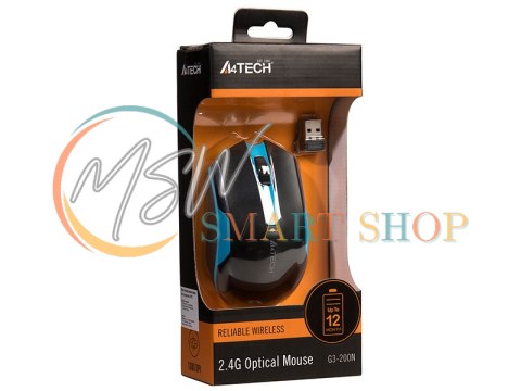 Mysz A4TECH V-TRACK G3-200N-1 Black+Blue WRLS Mysz A4TECH V-TRACK G3-200N-1 Black+Blue WRLS