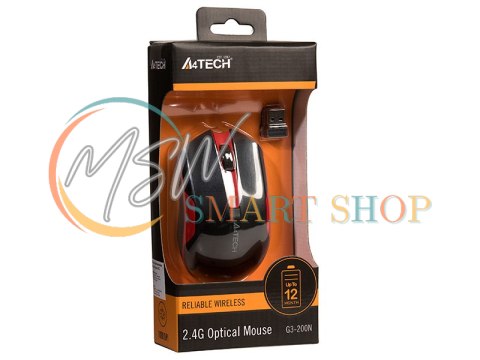 Mysz A4TECH V-TRACK G3-200N-1 Black+Red WRLS Mysz A4TECH V-TRACK G3-200N-1 Black+Red WRLS