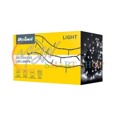 Lampki choinkowe Led Rebel zewnętrzne 10m, zimne białe, ze zmianą trybu świecenia Lampki choinkowe Led Rebel zewnętrzne 10m, zimne białe, ze zmianą trybu świecenia