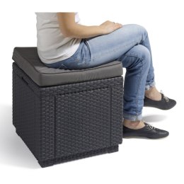 Siedzisko z poduszką Cube With Cushion grafitowe
