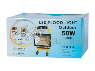 71-570# Lampa halogenowa led smd 50w przenośny z akumulatorem światło białe neutralne