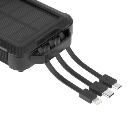 PowerBank solarny Kruger&Matz 10000mAh Li-ion z 3 końcówkami PowerBank solarny Kruger&Matz 10000mAh Li-ion z 3 końcówkami