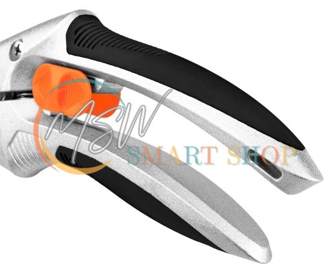Sekator bypass 210 mm, zakres do 20 mm, aluminiowy, uchwyt pokryty gumą TPR Sekator bypass 210 mm, zakres do 20 mm, aluminiowy, uchwyt pokryty gumą TPR