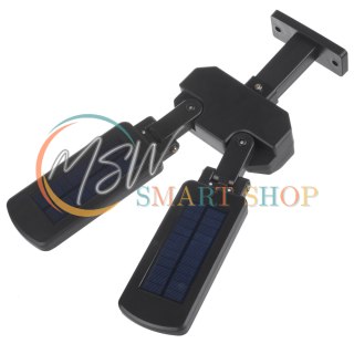 Solarna lampa uliczna LED z czujnikiem ruchu i pilotem Maclean IP54, 5W, 2x450lm, 6500K, Li-ion 2400 mAh, 3 tryby pracy MCE447