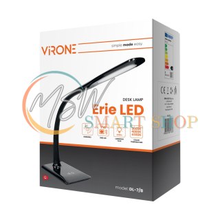 ERIE LED DIM 7W, lampka biurkowa, 400lm, czarna, funkcja ściemniania i zmiany temperatury barwowej 3000K-4000K-6000K