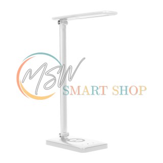 ISIYO LED 7W Lampka biurkowa z ładowarką indukcyjną i USB, 390lm, 3000-4000-6000K, zmiana temperatury barwowej i funkcja ściemni