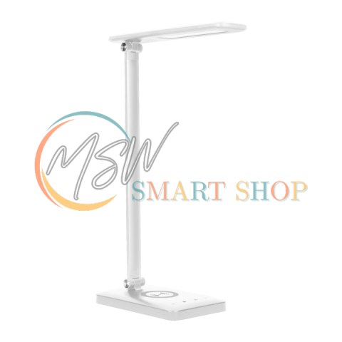 ISIYO LED 7W Lampka biurkowa z ładowarką indukcyjną i USB, 390lm, 3000-4000-6000K, zmiana temperatury barwowej i funkcja ściemni