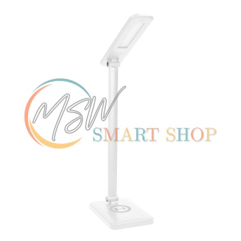 ISIYO LED 7W Lampka biurkowa z ładowarką indukcyjną i USB, 390lm, 3000-4000-6000K, zmiana temperatury barwowej i funkcja ściemni