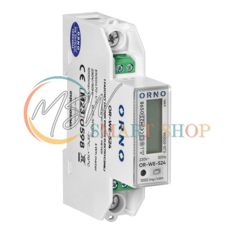 1-fazowy licznik energii elektrycznej, 100A, MID, 1 moduł, DIN TH-35mm, PV 1-fazowy licznik energii elektrycznej, 100A, MID, 1 moduł, DIN TH-35mm, PV