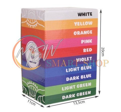 Kolorowy proszek Holi- zestaw 10x100g Kolorowy proszek Holi- zestaw 10x100g