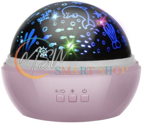 Lampka nocna z projektorem- różowa LP16859 Lampka nocna z projektorem- różowa LP16859