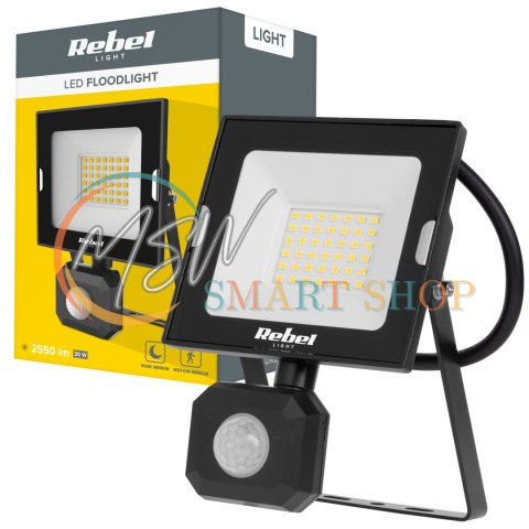 Reflektor LED 30W z sensorem ruchu i zmierzchu, 4000K, 230V Reflektor LED 30W z sensorem ruchu i zmierzchu, 4000K, 230V