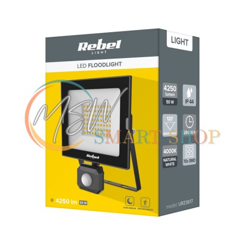Reflektor LED 50W z sensorem zmierzchu i ruchu, 4000K, 230V Reflektor LED 50W z sensorem zmierzchu i ruchu, 4000K, 230V