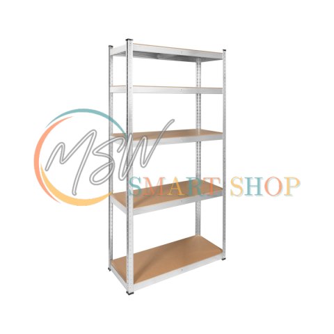 Regał metalowy magazynowy 180x90x40 srebrny Rebel