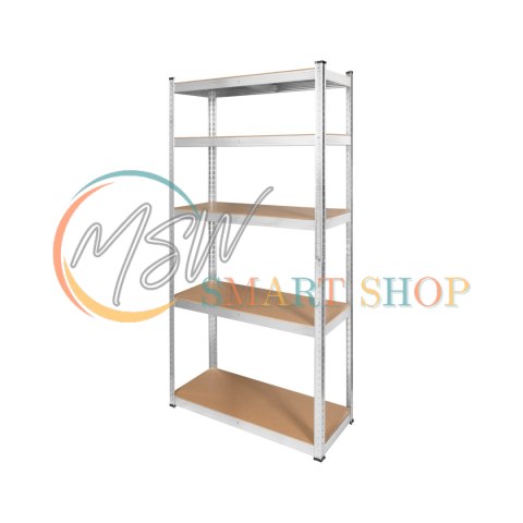 Regał metalowy magazynowy 180x90x40 srebrny Rebel
