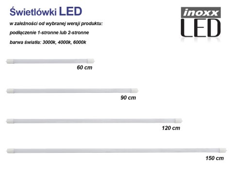 Świetlówka led 120cm 18w t8 3000k g13 ciepła przezroczysta dwustronna Świetlówka led 120cm 18w t8 3000k g13 ciepła przezroczysta dwustronna