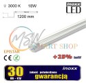 Świetlówka led 120cm 18w t8 3000k g13 ciepła przezroczysta jednostronna