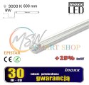 Świetlówka led 60cm 9w t8 3000k g13 ciepła przezroczysta jednostronna