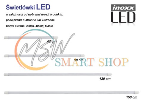 Świetlówka led 60cm 9w t8 3000k g13 ciepła przezroczysta jednostronna Świetlówka led 60cm 9w t8 3000k g13 ciepła przezroczysta jednostronna
