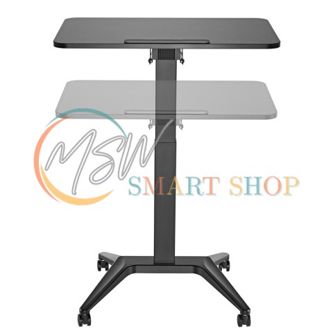 Mobilne biurko stolik na laptop Maclean, czarne, pneumatyczna regulacja wysokości, 80x52cm, 8kg max, 109cm wys, MC-453B