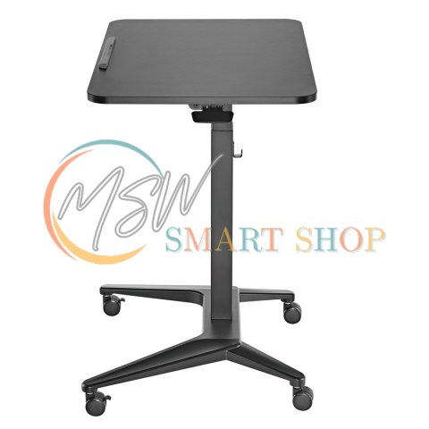 Mobilne biurko stolik na laptop Maclean, czarne, pneumatyczna regulacja wysokości, 80x52cm, 8kg max, 109cm wys, MC-453B