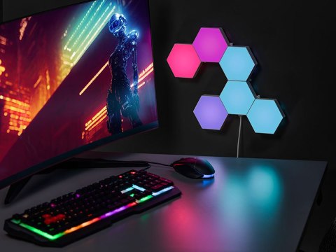 Sześciokątne lampy RGB Tracer Ambience - Smart Hexagon Sześciokątne lampy RGB Tracer Ambience - Smart Hexagon