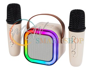 30-358# Głośnik bluetooth karaoke rgb 2 mikrofony
