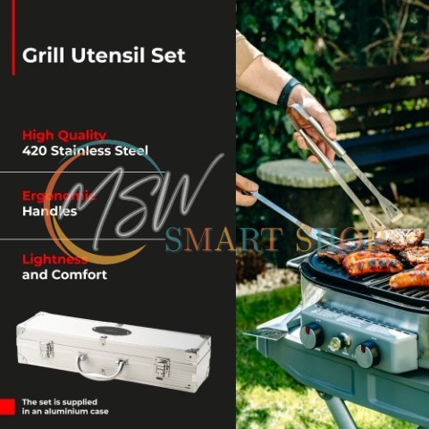 AD 6729 Sztućce do grilla ? zestaw w aluminiowej walizce AD 6729 Sztućce do grilla ? zestaw w aluminiowej walizce