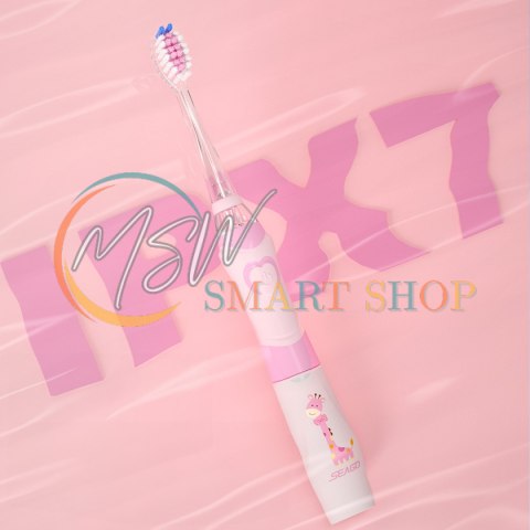 Szczoteczka soniczna dla dzieci SEAGO, kolor różowy, 1xAAA 1,5V (brak w zestawie), 3 końcówki, SG-977 Pink Szczoteczka soniczna dla dzieci SEAGO, kolor różowy, 1xAAA 1,5V (brak w zestawie), 3 końcówki, SG-977 Pink