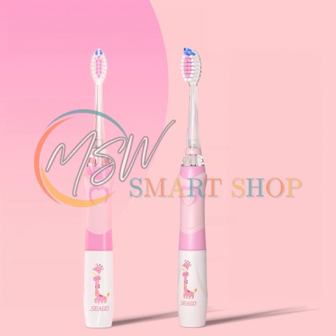 Szczoteczka soniczna dla dzieci SEAGO, kolor różowy, 1xAAA 1,5V (brak w zestawie), 3 końcówki, SG-977 Pink Szczoteczka soniczna dla dzieci SEAGO, kolor różowy, 1xAAA 1,5V (brak w zestawie), 3 końcówki, SG-977 Pink