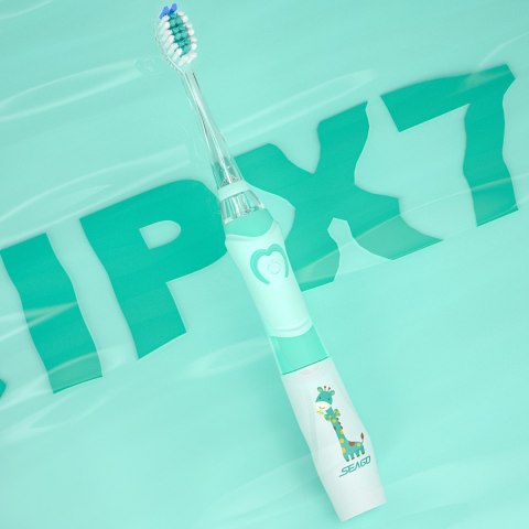 Szczoteczka soniczna dla dzieci SEAGO, kolor zielony, 1xAAA 1,5V (brak w zestawie), 3 końcówki, SG-977 Green Szczoteczka soniczna dla dzieci SEAGO, kolor zielony, 1xAAA 1,5V (brak w zestawie), 3 końcówki, SG-977 Green