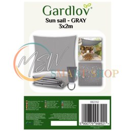 Żagiel przeciwsłoneczny 3x2m - szary Gardlov 23162