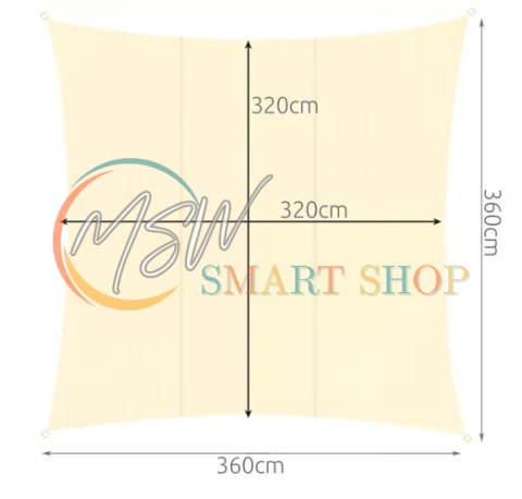Żagiel przeciwsłoneczny 3.6x3.6m Gardlov 23165