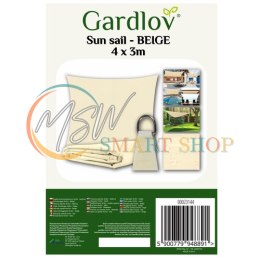 Żagiel przeciwsłoneczny 4x3m- beżowy Gardlov 23144